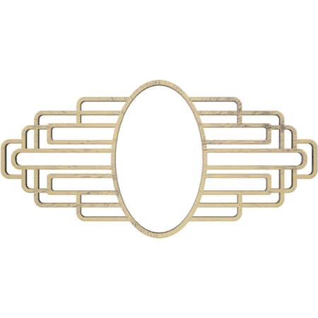Ekena Millwork Elizabeth Architectural Grade PVC Pierced Medallion, 36"W x 18"H x 17"IH x 9 7/8"IW x 1"P, Pale Gold CMPP36X18EBAPG